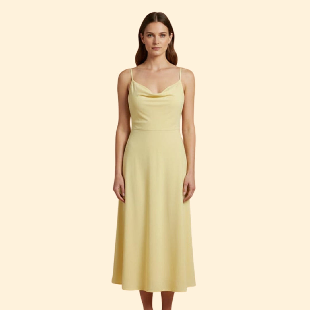 Women’s Midi Dress with Cowl Neckline