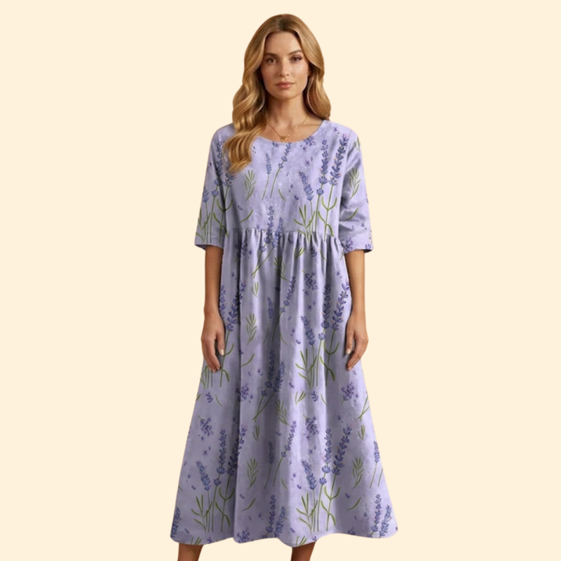 Women’s Midi Dress with Floral Embroidery