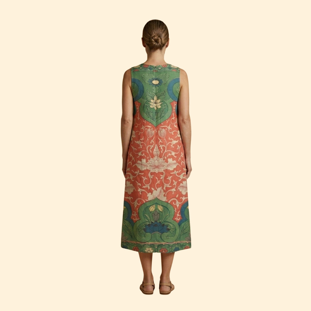 Women’s Midi Dress with Floral Pattern