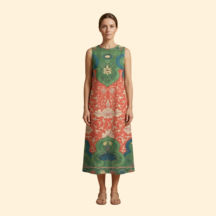 Women’s Midi Dress with Floral Pattern