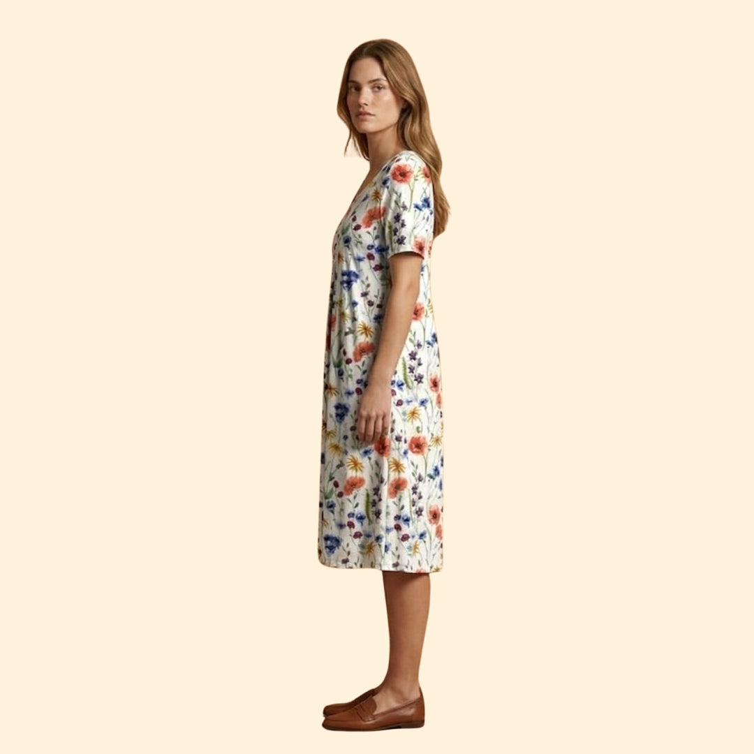 Women's Midi Dress with Floral Print