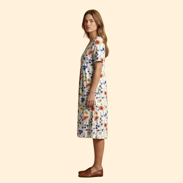 Women's Midi Dress with Floral Print