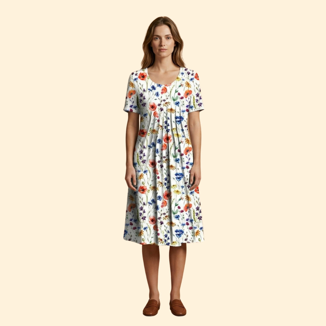 Women's Midi Dress with Floral Print