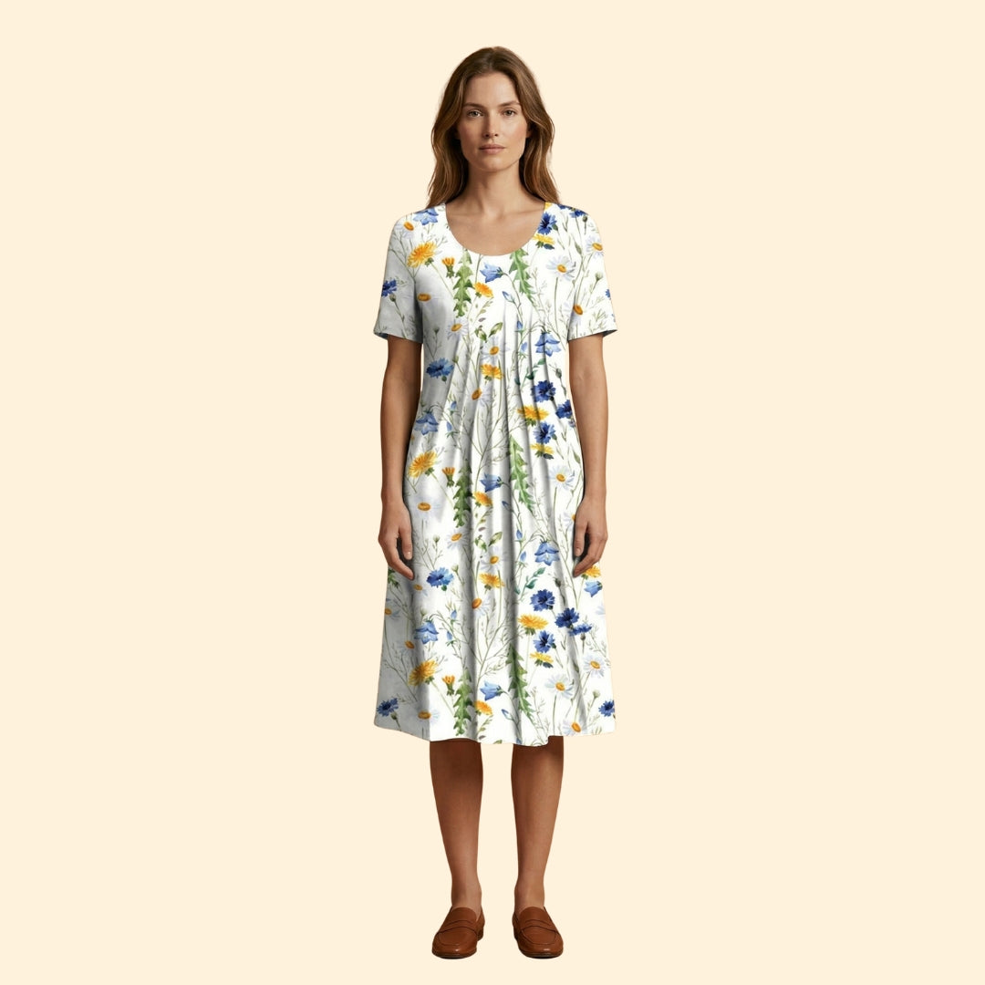 Women's Midi Dress with Floral Print
