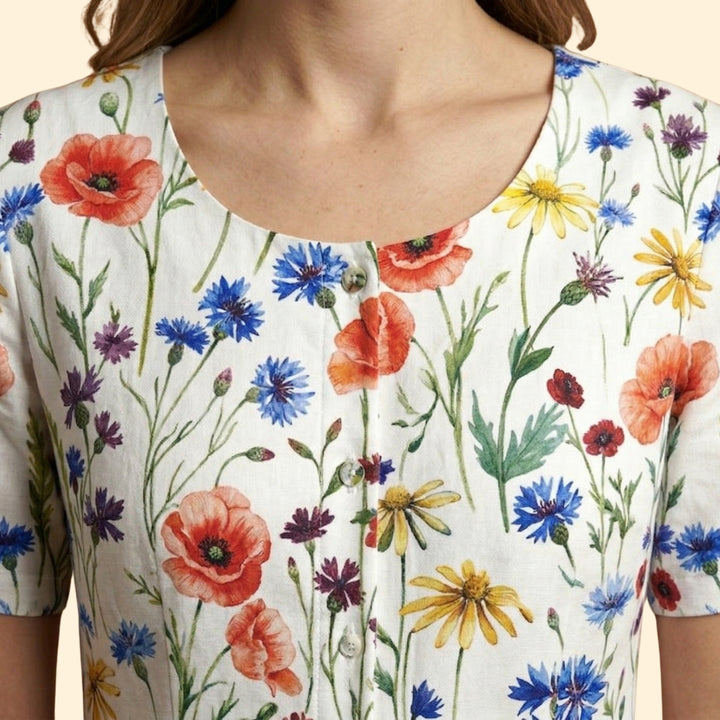 Women's Midi Dress with Floral Print