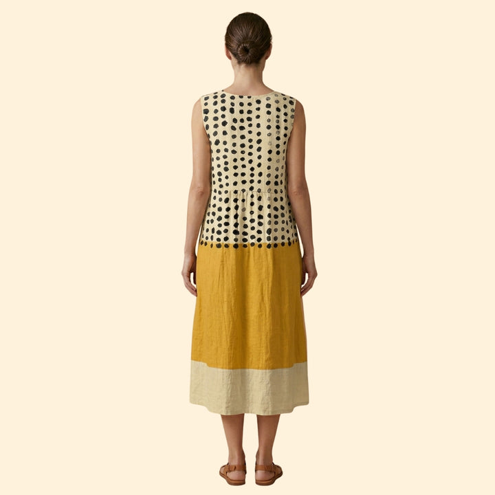 Women’s Midi Dress with Polka Dot Pattern