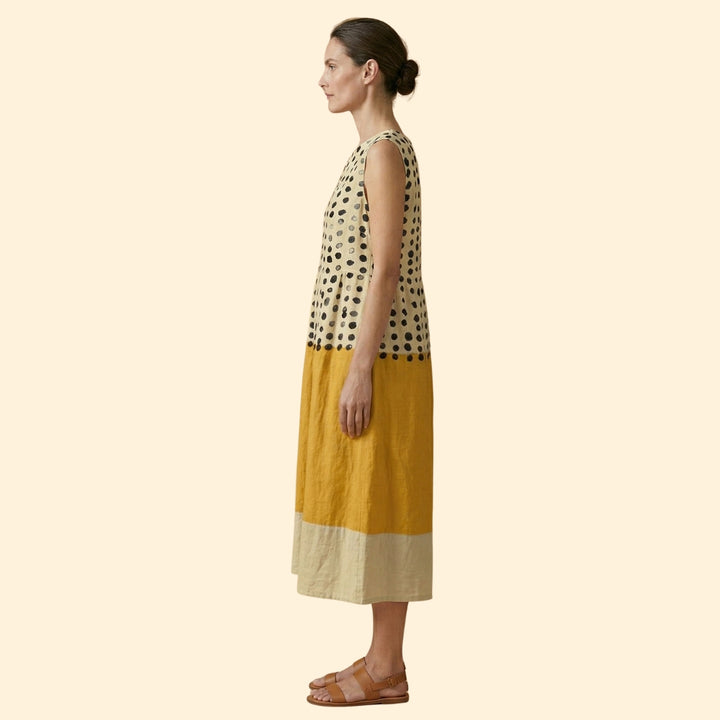 Women’s Midi Dress with Polka Dot Pattern