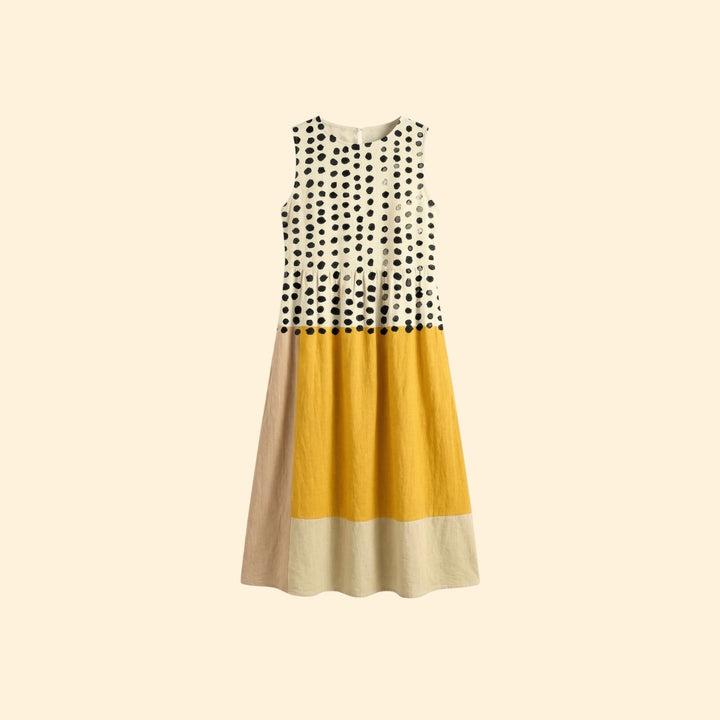 Women’s Midi Dress with Polka Dot Pattern
