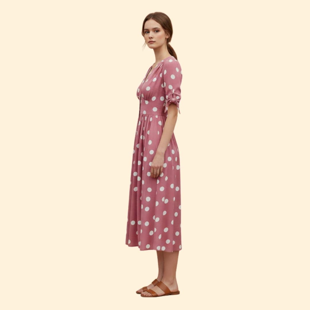 Women's Midi Dress with Polka Dots