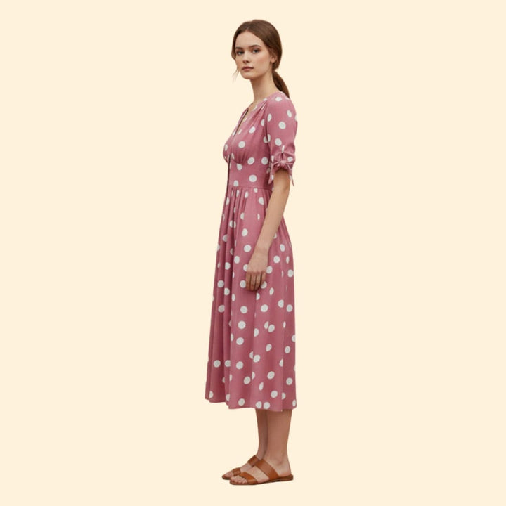 Women's Midi Dress with Polka Dots