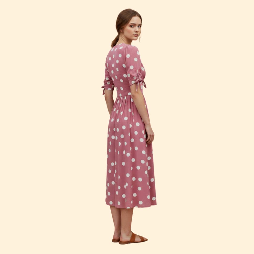 Women's Midi Dress with Polka Dots