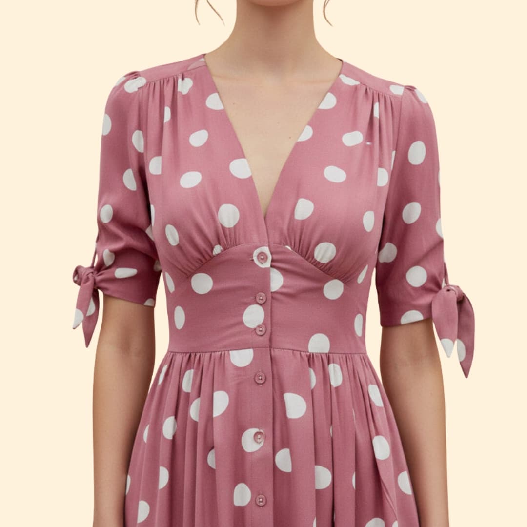 Women's Midi Dress with Polka Dots
