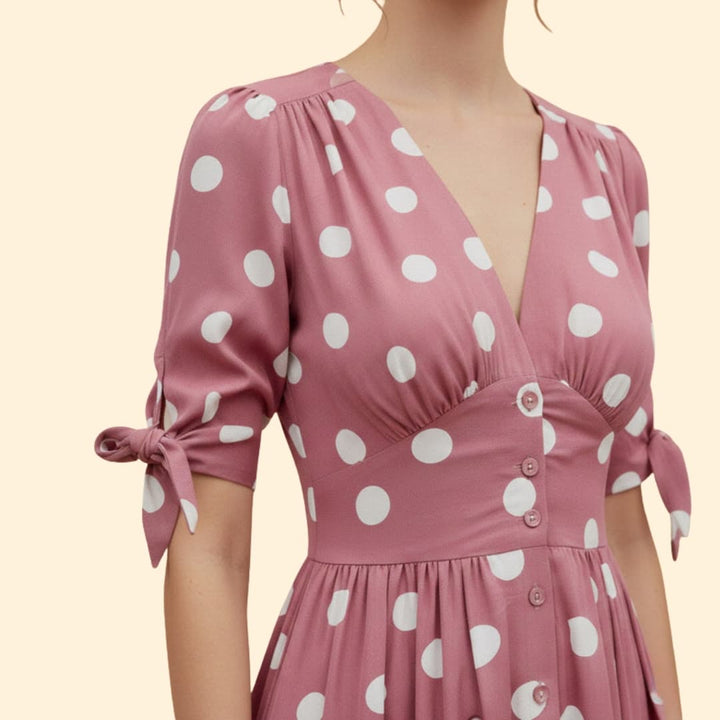 Women's Midi Dress with Polka Dots