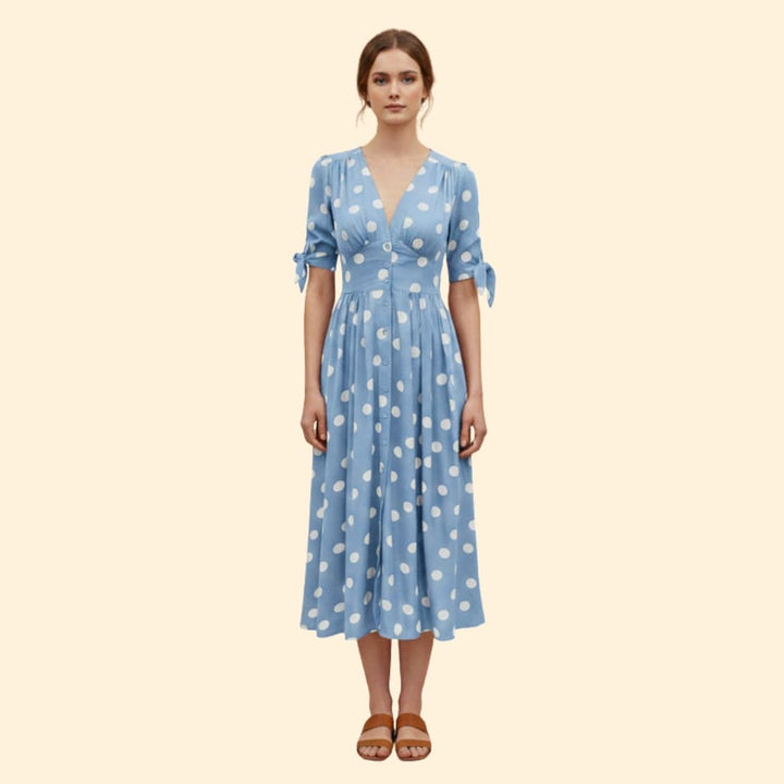 Women's Midi Dress with Polka Dots