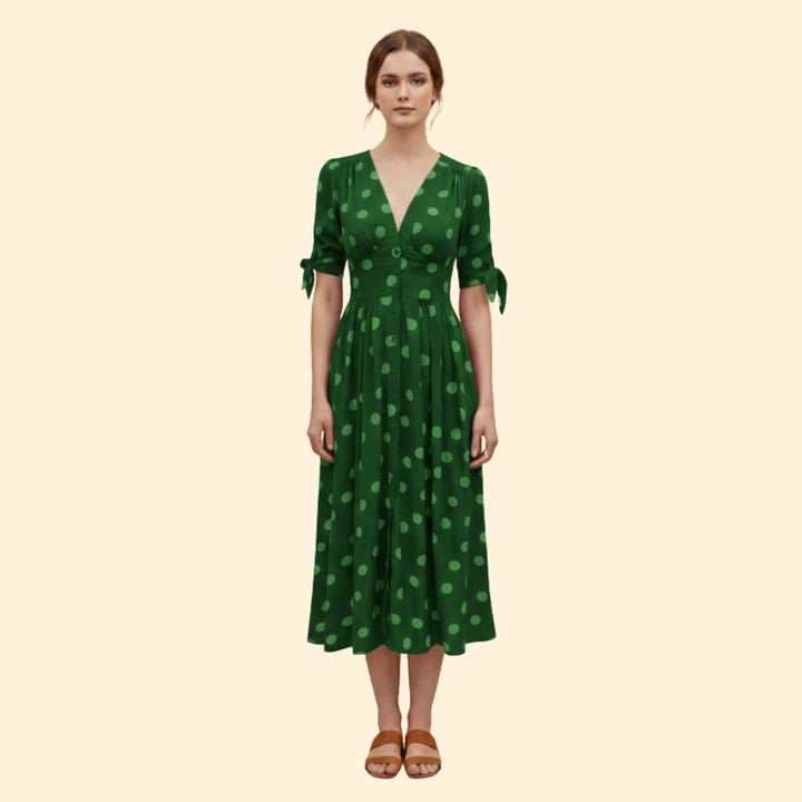 Women's Midi Dress with Polka Dots