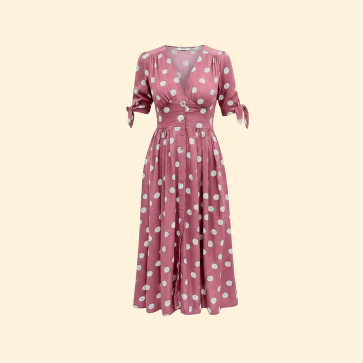 Women's Midi Dress with Polka Dots