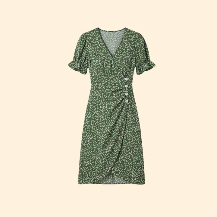 Women’s Midi Dress with Ruffle Sleeves