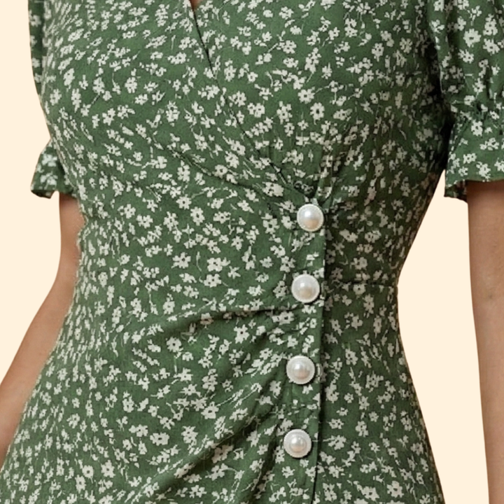 Women’s Midi Dress with Ruffle Sleeves
