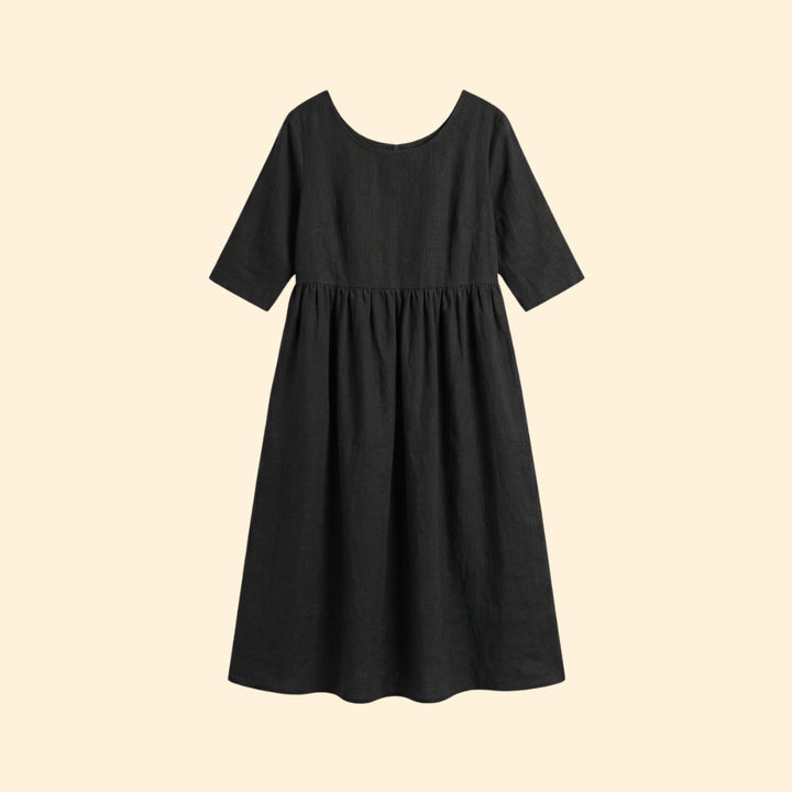 Women's Midi Dress with Short Sleeves