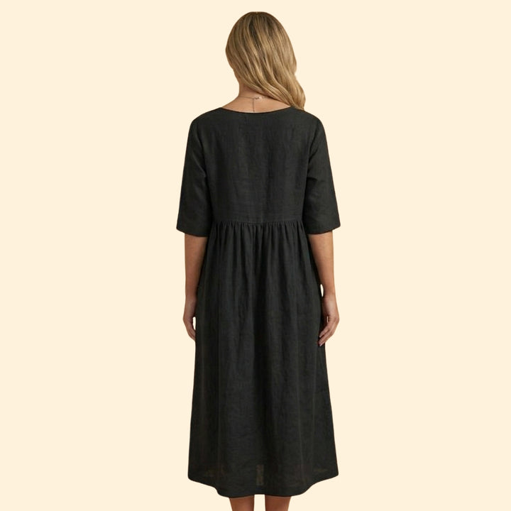 Women's Midi Dress with Short Sleeves