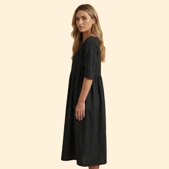 Women's Midi Dress with Short Sleeves