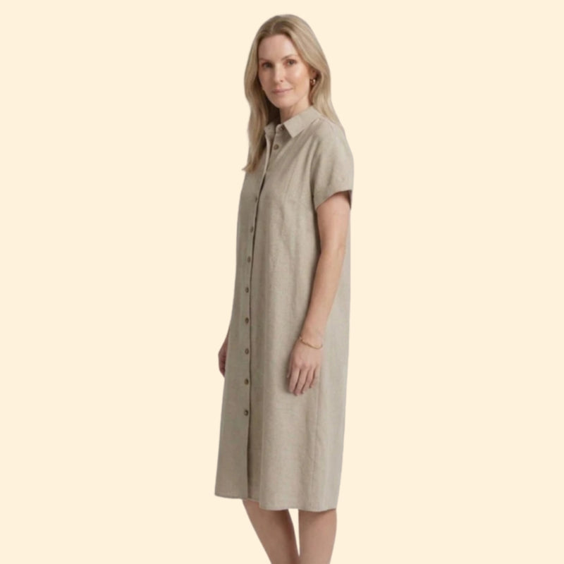 Women’s Midi Dress with Short Sleeves