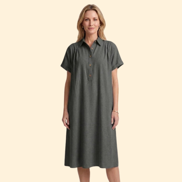 Women’s Midi Dress with Short Sleeves