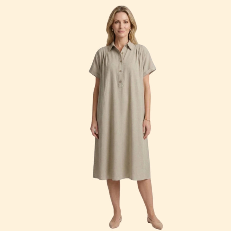 Women’s Midi Dress with Short Sleeves