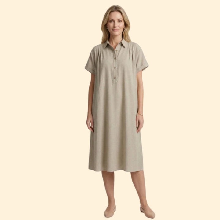 Women’s Midi Dress with Short Sleeves