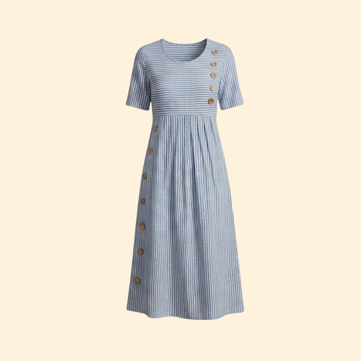 Women’s Midi Dress with Side Button Detail