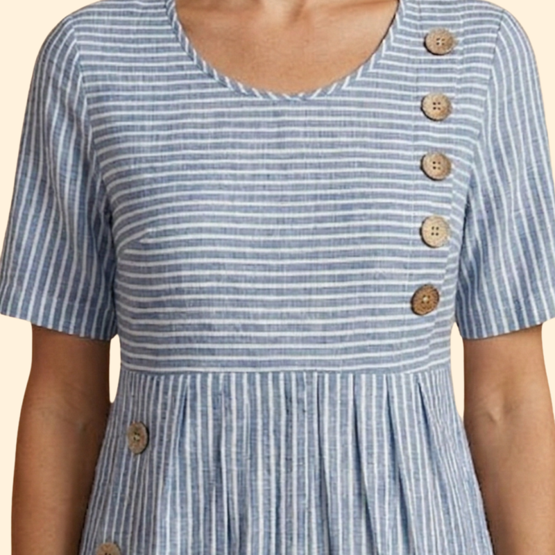 Women’s Midi Dress with Side Button Detail