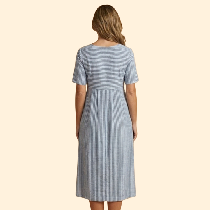 Women’s Midi Dress with Side Button Detail