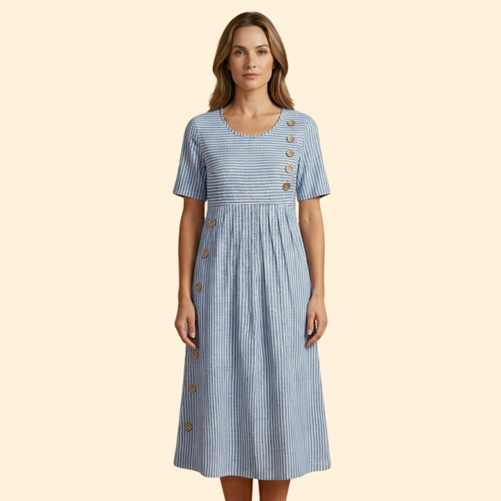 Women’s Midi Dress with Side Button Detail
