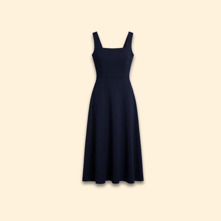 Women’s Midi Dress with Square Neckline
