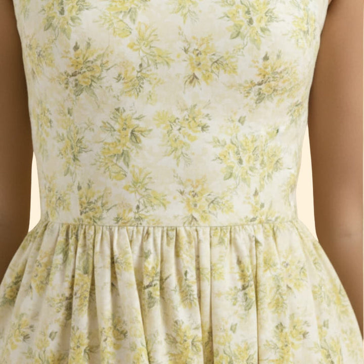 Women's Midi Dress with Square Neckline