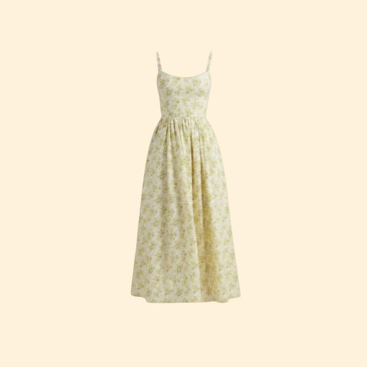 Women's Midi Dress with Square Neckline