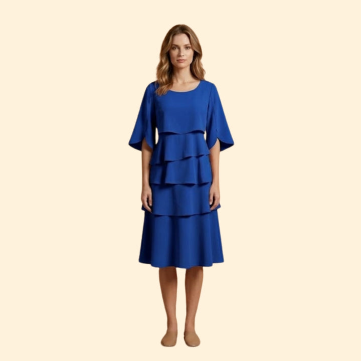 Women’s Midi Dress with Tiered Ruffles