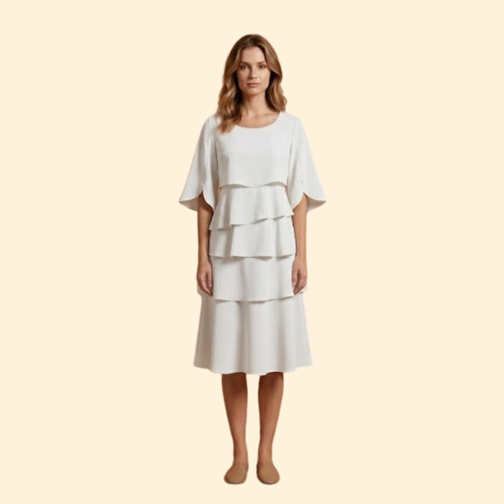 Women’s Midi Dress with Tiered Ruffles