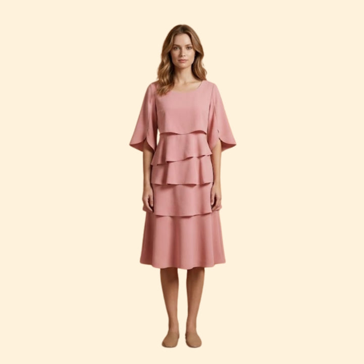 Women’s Midi Dress with Tiered Ruffles