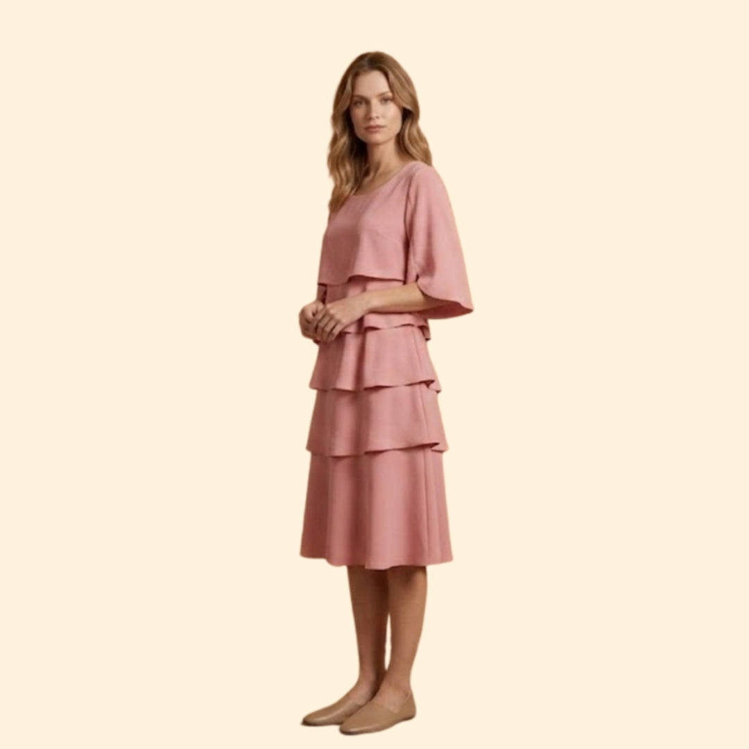 Women’s Midi Dress with Tiered Ruffles