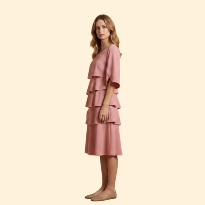 Women’s Midi Dress with Tiered Ruffles