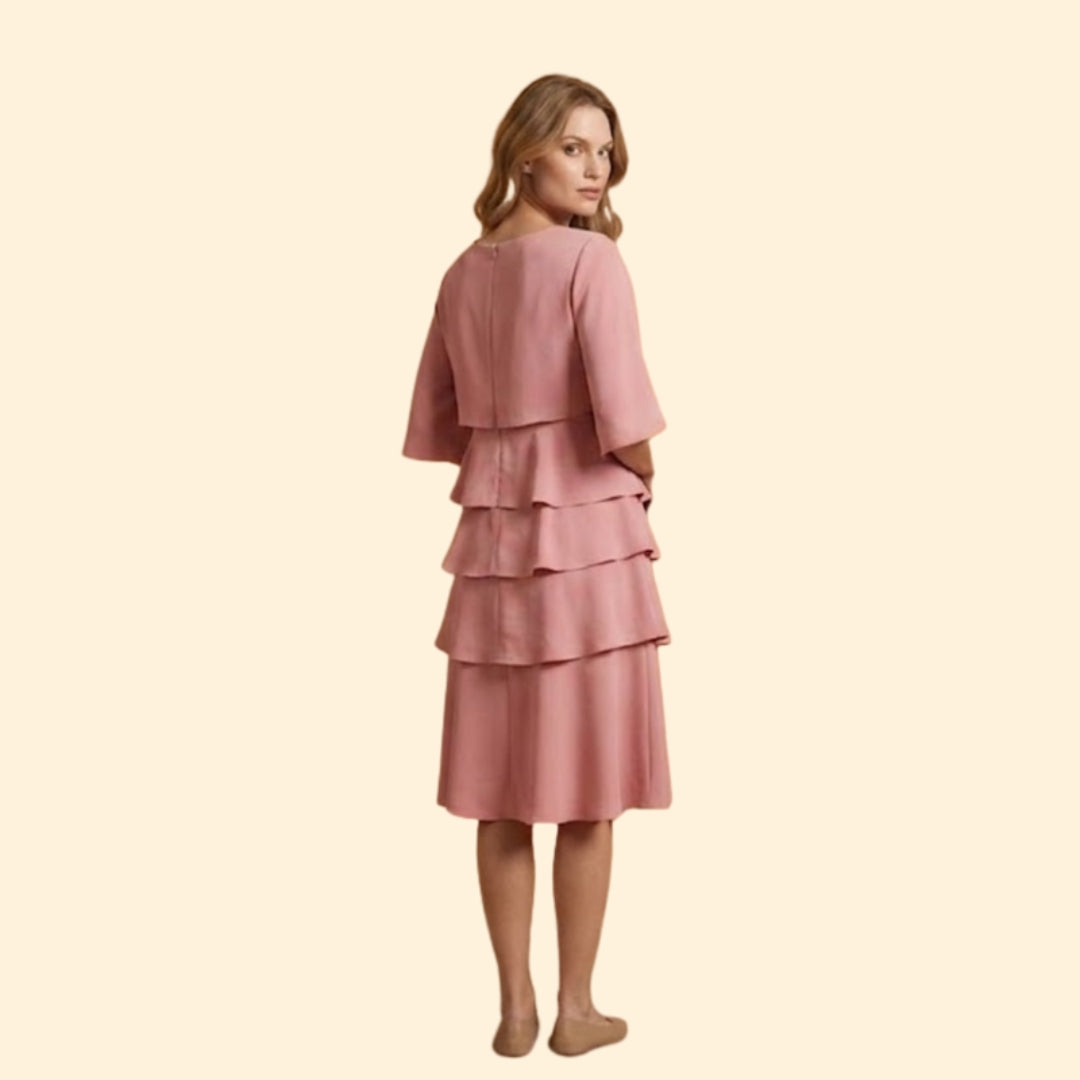 Women’s Midi Dress with Tiered Ruffles