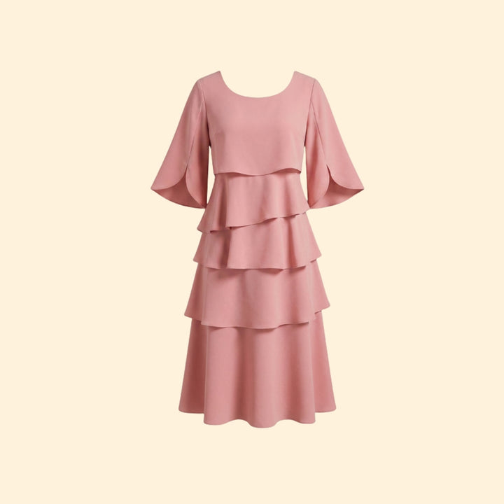 Women’s Midi Dress with Tiered Ruffles