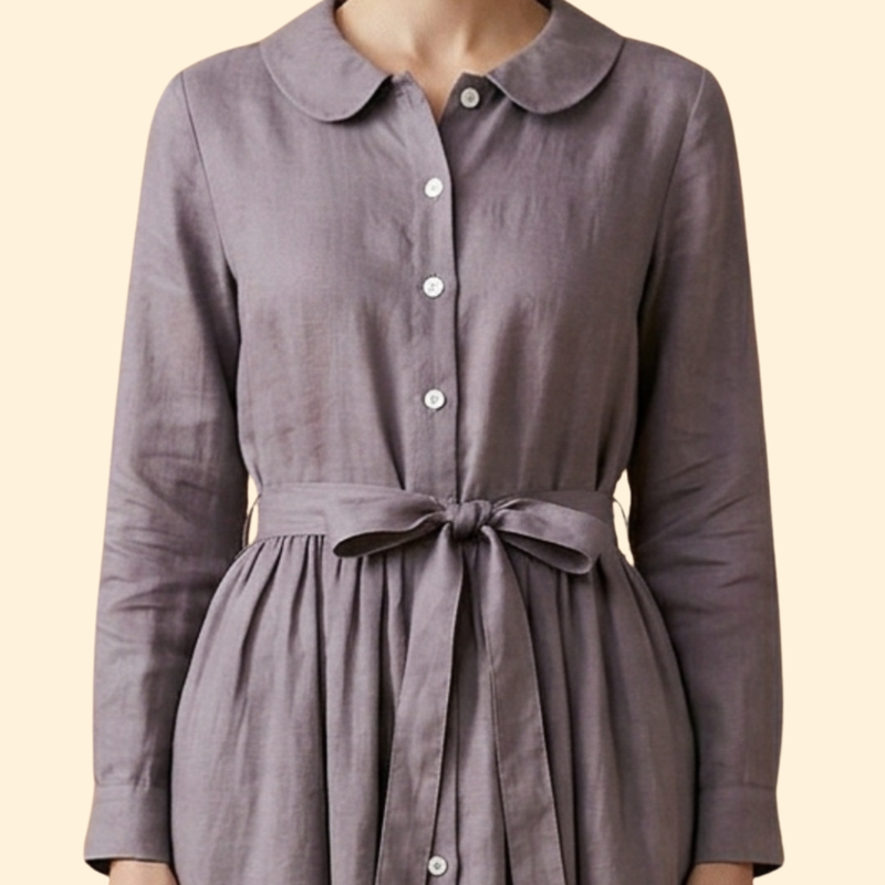 Women’s Midi Dress with Waist Tie