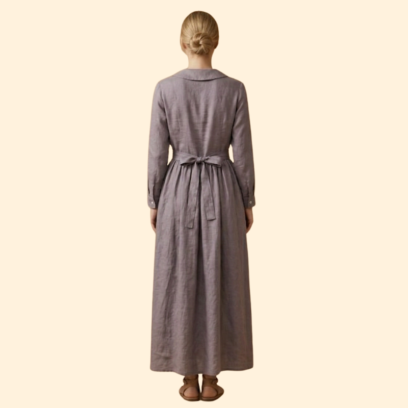 Women’s Midi Dress with Waist Tie
