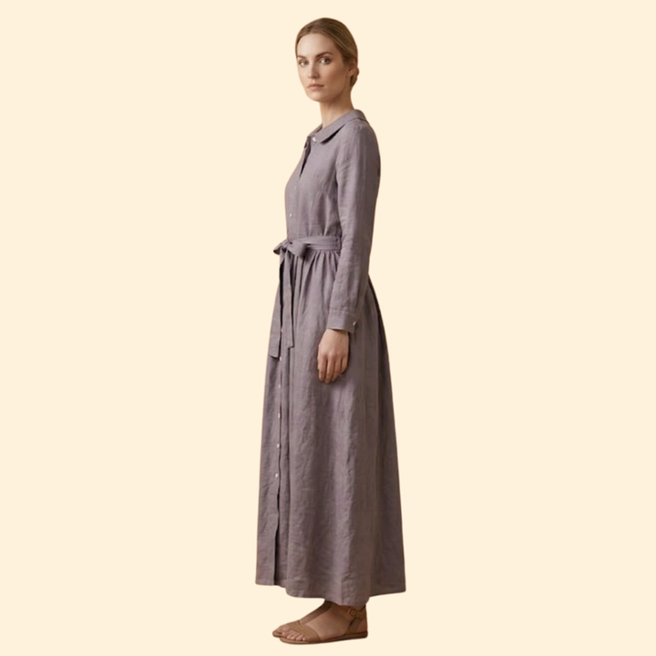 Women’s Midi Dress with Waist Tie