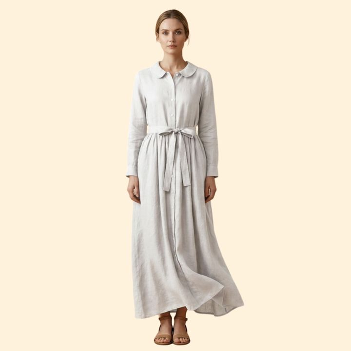 Women’s Midi Dress with Waist Tie