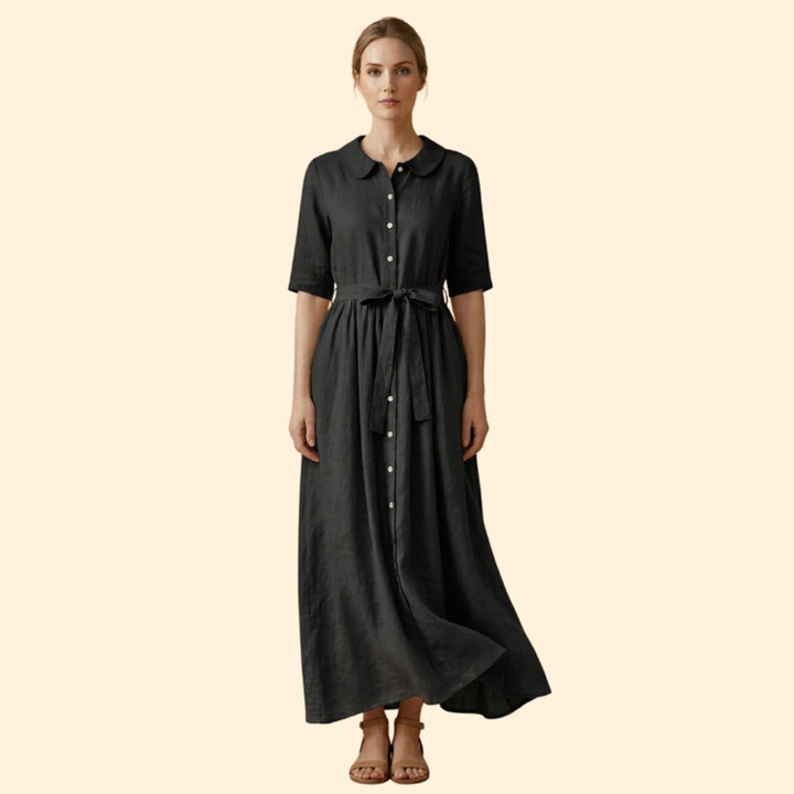 Women’s Midi Dress with Waist Tie