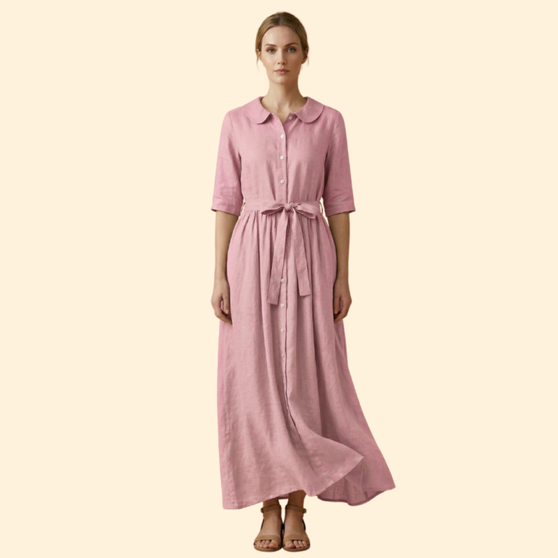 Women’s Midi Dress with Waist Tie