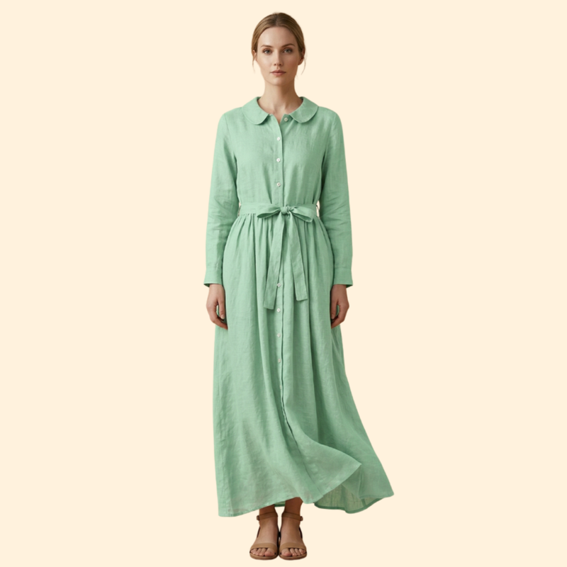 Women’s Midi Dress with Waist Tie